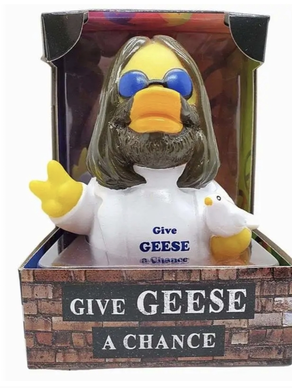 Celebriducks Dashboard Jesus Give Geese A Chance Rubber Duck NEW